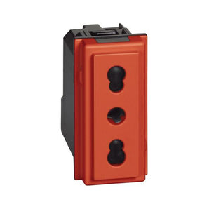 Italian standard socket 2P+E 16 A 250 Vac - center distance 19 mm and 26 mm (KR4180)