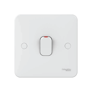 Lisse - 2-pole switch with flex outlet and indicator lamp -1 gang - 20AX -white