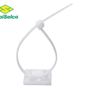 ADHESIVE CABLE TIE BASE SQUARE 27 X 27 MM BI-DIRECTIONAL PKT=100PCS