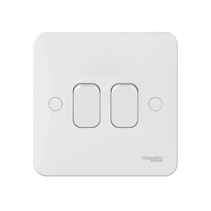 Lisse - Plate switch - without instructions - 2 gangs 2 way - 10AX White