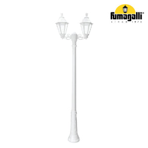 Garden Double Arms Pole Lighting, RICU BISSO/RUT 2L 2x11W 250 cm  Base E27 IP55 CCT