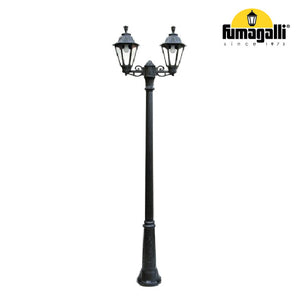 Garden Double Arms Pole Lighting, RICU BISSO/RUT 2L 2x11W 250 cm Base E27 IP55 CCT.