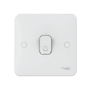 Lisse - Retractive switch - with bell symbol - 1 gang 2 way - 10A White