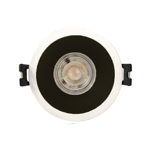 DOB Downlight 6W 3000K 7.5cm Adjustable Black and White Plastic Frame