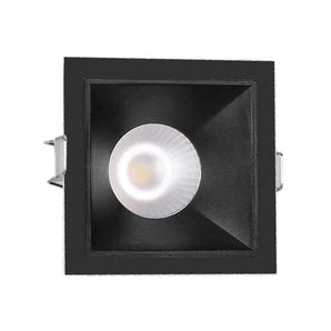 DOB Square Downlight 6W 3000K 7.5x7.5cm Black Plastic Frame