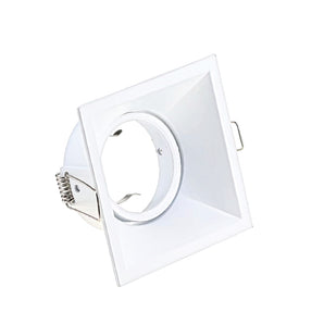 Square Trimless Downlight Frame 8x8cm Adjustable White Aluminum