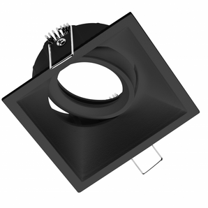 Square Trimless Downlight Frame 8cm Black Aluminum Adjustable With GU10 Lamp 6W 3000K