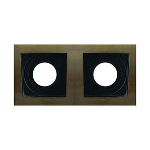 Adjustable Double Square Aluminum Downlight Frame 9x17cm Bronze