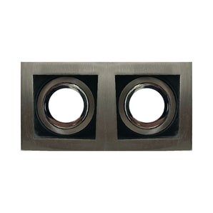 Adjustable Double Square Aluminum Downlight Frame 9x17cm Copper