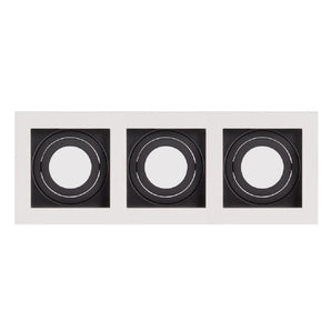 Adjustable Triple Square Aluminum Downlight Frame 9x25cm White And Black