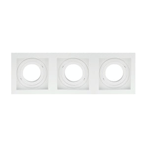 Adjustable Triple Square Aluminum Downlight Frame 9x25cm White