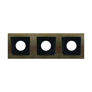 Adjustable Triple Square Aluminum Downlight Frame 9x25cm Bronze