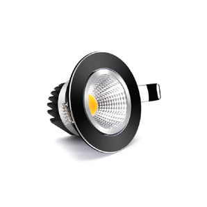 COB Downlight 6W 3000K 7cm Adjustable Black Aluminum