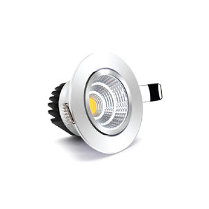 COB Downlight 6W 3000K 7cm Adjustable Silver Aluminum