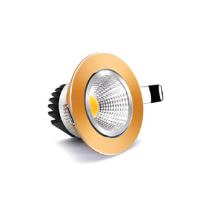 COB Downlight 6W 3000K 7cm Adjustable Gold Aluminum