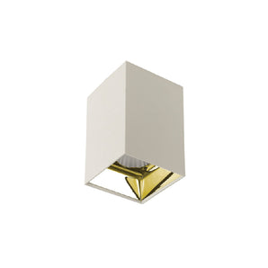 LED Surface Mounted Square Lighting Cylinder 10W 3000K White And Gold Aluminum