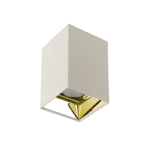 إنارة سلندر مربع متحرك أبيض وذهبي 12 واط صحراوي 3000 كلفن - SSL