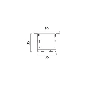 Aluminum Profile Recessed W=35mm D=35mm , 3m/Unit