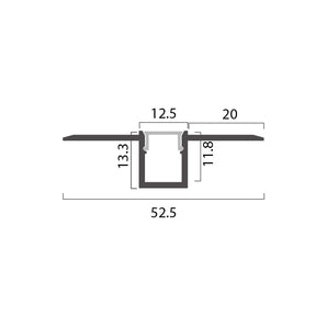 Aluminum Profile Recessed W=52.5mm D=13.3mm , 3m/Unit