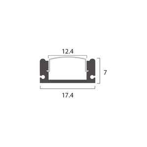 Aluminum Profile Surface Mounted W=17.4mm D=7mm , 3m/Unit