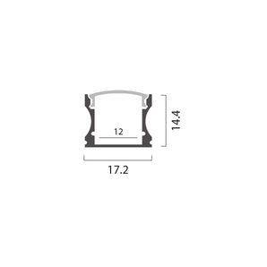 Aluminum Profile Surface Mounted W=17.2mm D=14.4mm , 3m/Unit