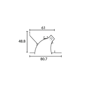 Shadow Gap Aluminum Profile Recessed W=80.7mm D=48.8mm , 3m/Unit