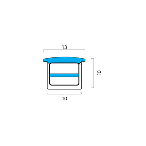 Silicone Profile Recessed W=10mm D=10mm , 1m/Unit