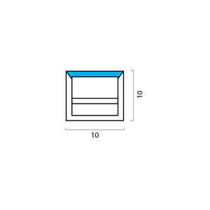 Silicon Profile Surface Mounted W=10mm D=10mm , 1m/Unit
