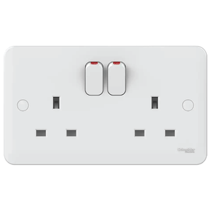 Lisse - Switched Socket - without instructions - 13 A - 230 V - 2 gangs-white