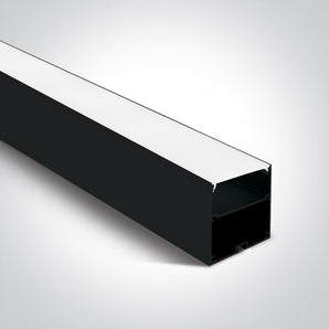 Black Aluminum Profile Surface Mounted W=50mm D=75mm , 3m/Unit