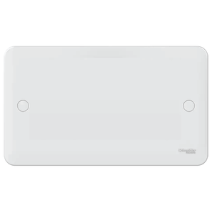 Lisse - White moulded - blank plate - 2 gangs - matt white