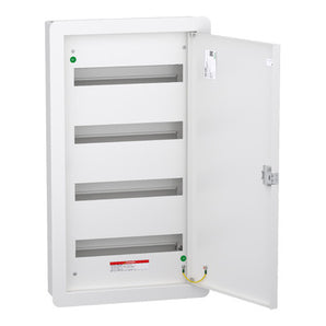 Distribution board, DBSeT, 64 ways, 100A, 4 row, flush mount