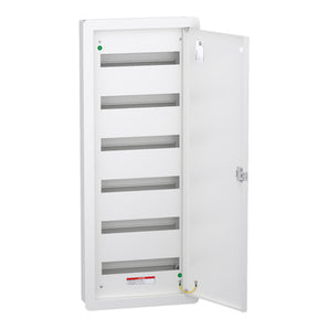 Distribution board, DBSeT, 96 ways, 100A, 6 row, flush mount
