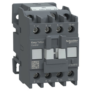 Contactor,Easy TeSys Control,LC1E,3P(3NO),AC-3,<=440V,9A,220V AC coil,50Hz,1NO auxiliary contact
