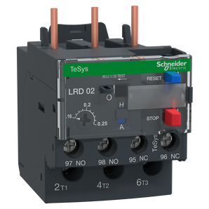 Thermal overload relay, TeSys Deca, 690VAC, 0.16 to 0.25A, 1NO+1NC, class 10A