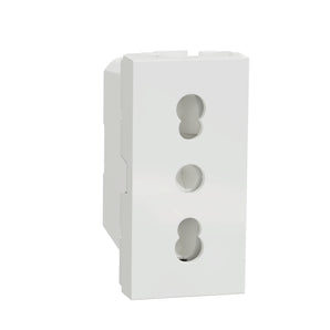 Socket-outlet, New Unica, 2P+E, 16A, Italian, with shutter, white