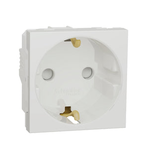 Socket-outlet, New Unica, 2P+E, 16A, Schuko, with shutter, white