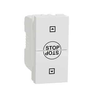 Roller blind pushbutton switch, New Unica, 10 AX, 250 V, AC, 1 module, white
