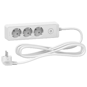 Unica extend, 3 Schuko, switchable, 3m cable White