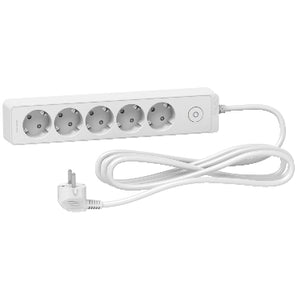 Unica extend, 5 Schuko, switchable, 3m cable White