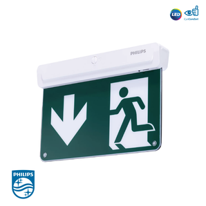 Philips Emergency Razor Light Led Exit Sign Down, 2.2w, 19lm, 7000k, Clear, Ip20, 180min, Maintained