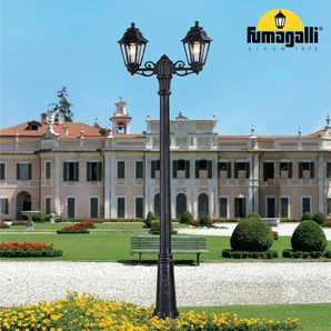 Garden Double Arms Pole Lighting, GIGI BISSO/ANNA 2L 2x8.5W 209 cm Base E27 IP55 CCT.