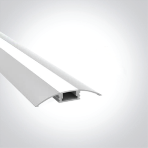 White Curved Aluminum Profile Recessed W=52mm D=7.8mm , 3m/Unit