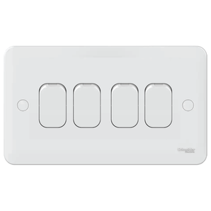 Lisse - Plate switch - 4 gang 2 way - 10A White